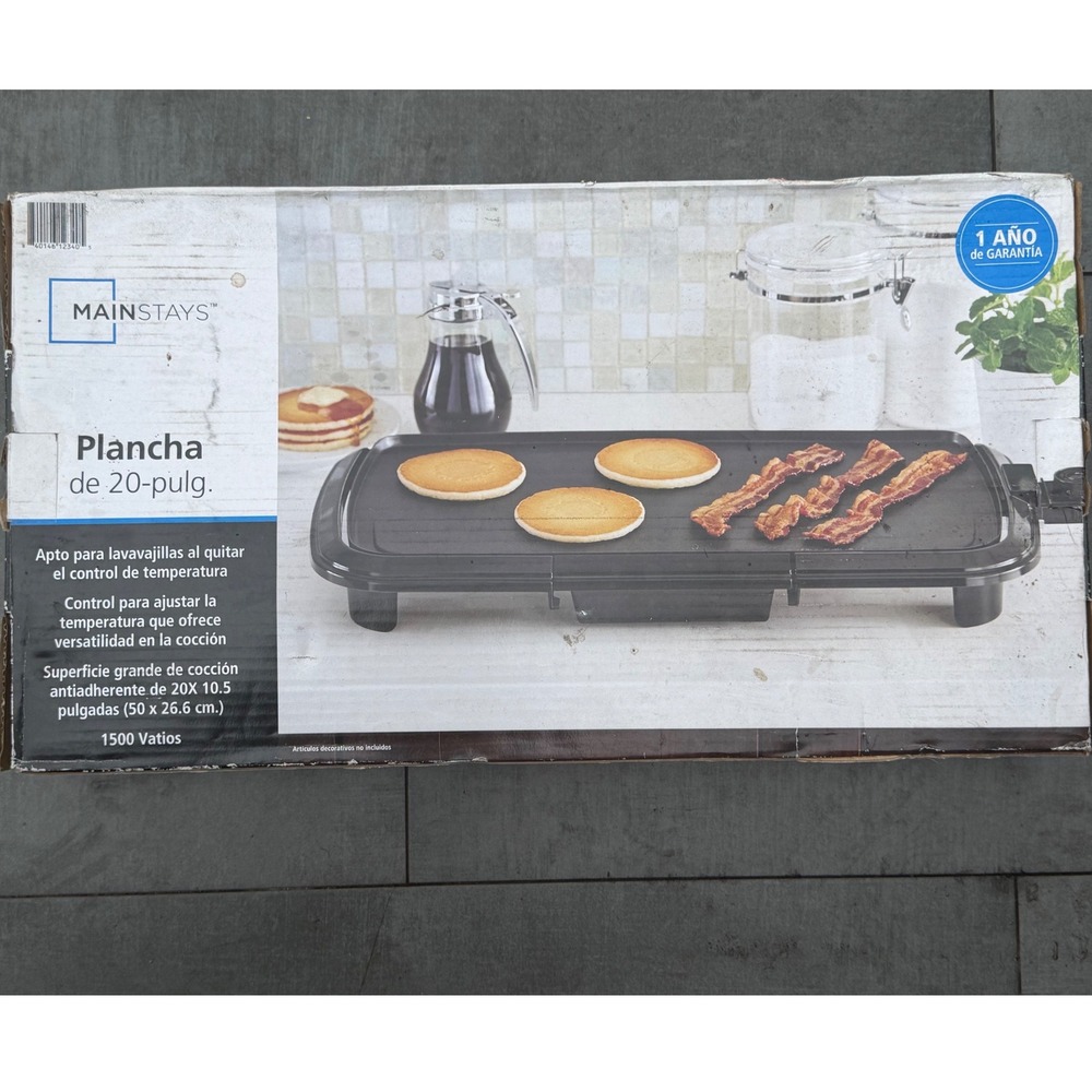 Electric Mainstays Griddle Unisex 20-inch Black
